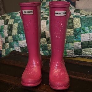 Hunter Sparkling Pink Tall Boots